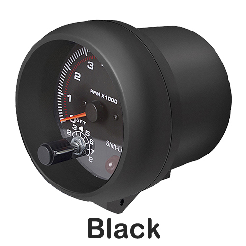 Car Gauge 3.75 Inch 95mm Tachometer for White Color LED Car Meter 12V Auto Gauge [Carbon Fiber or Black Color] TAC 0-8000 RPM: Black