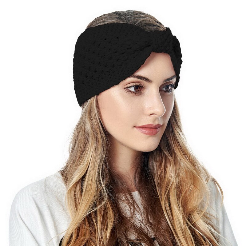 Neue Winter Gestrickte Elastische Stirnbänder Turban Für Frauen Mädchen Stricken Wolle Haarband Häkeln Bogen Breite Stirnbänder Haar Zubehör: 2