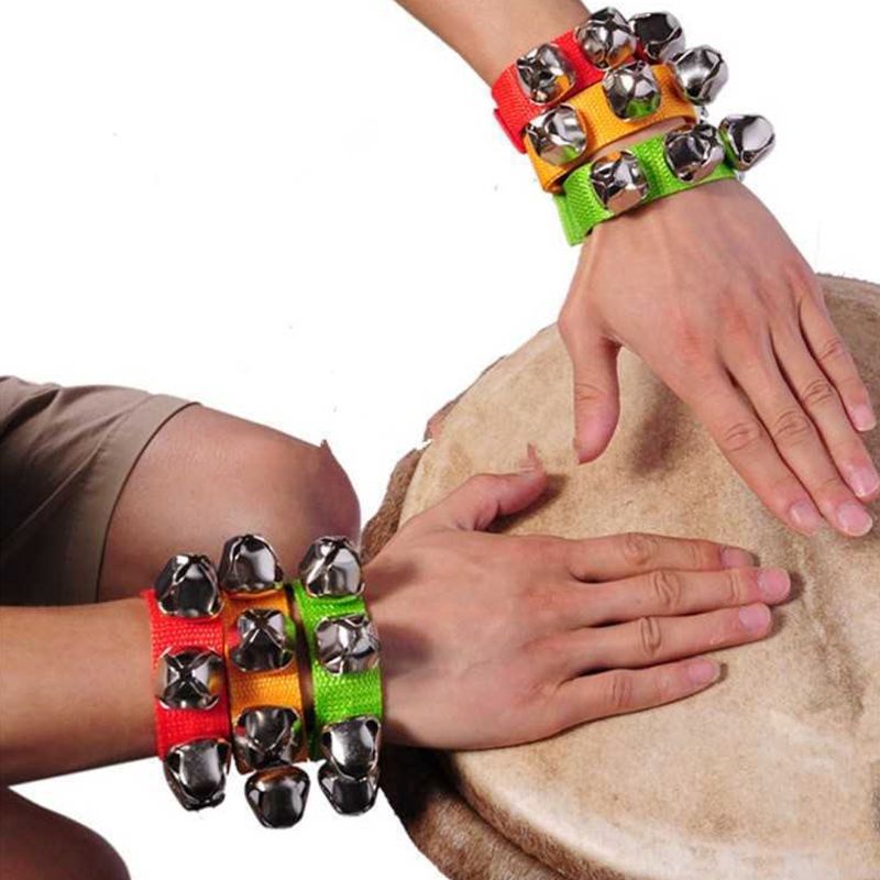 2Pcs Baby Wrist Bracelet Bell Hand Rattle Children Dancing Music Educational Toy N21_B