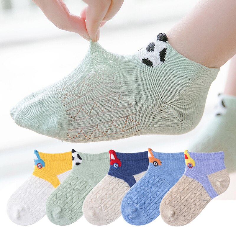 5 Paren/set Cartoon Kinderen Sokken Pasgeboren Accessoires Peuter Meisje Jongens Mesh Sokken Baby Kleding Zomer Sok Calcetines Bebe Verano