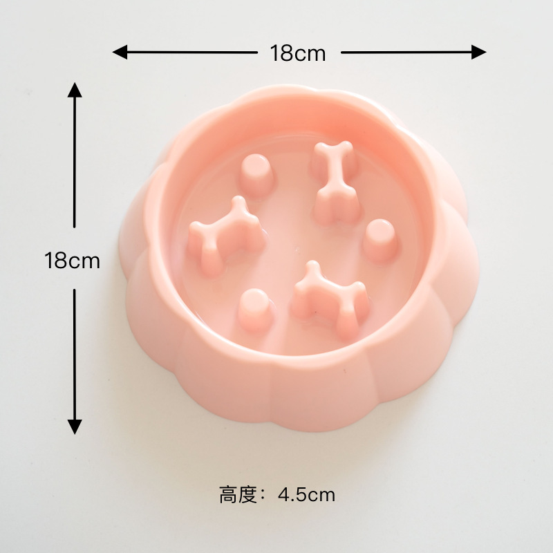 Kæledyrsartikler farve slow feeder katteskål anti-kvælnings plastik hundepuslespil madskål, hundevandsbassin til angstlindring: Lilla