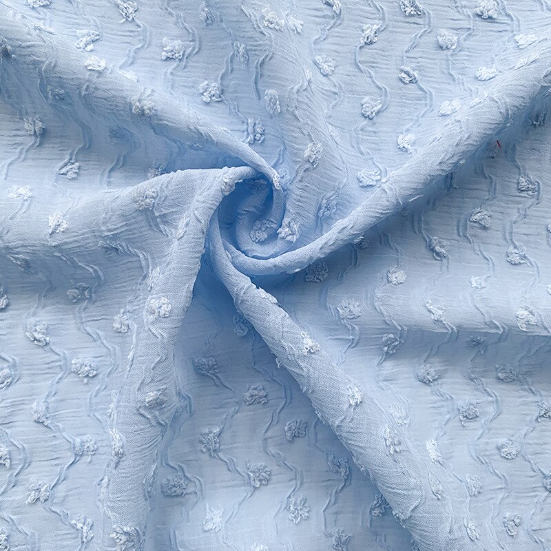 3D Brocade Chiffon Wavy Crinkle Fabric Nano-crepe Furry Jacquard Fringed Fabric Dress Fabric