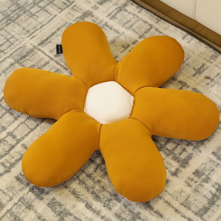 Styl skandynawski streszczenie poduszka podłogowa ciepłe siedzisko sofy poduszki puszyste Butt Pads Tatami materac pluszowe zabawki fotografia rekwizyty: yellow flower 58cm