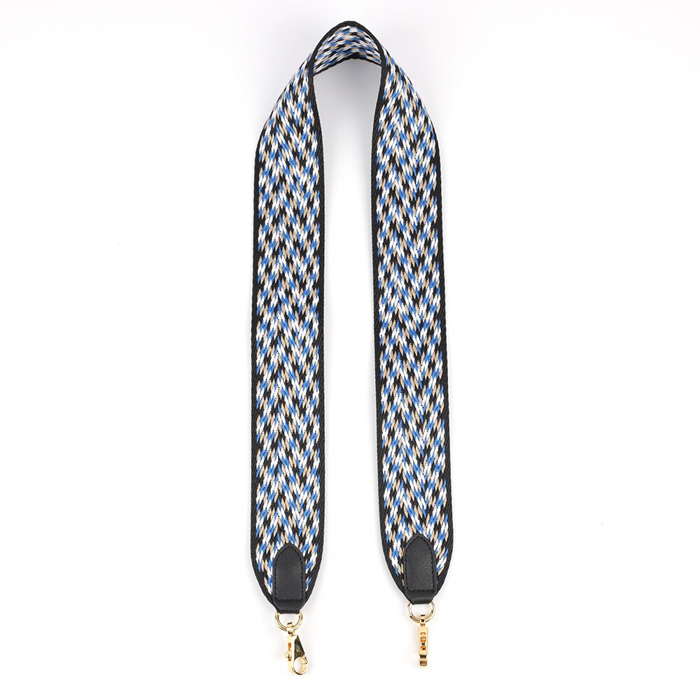 Canvas Brede Schouderbanden Mode Tas Riemen Lady Vervanging Bandjes Verwijderbare Handtas Vrouwen Tas Accessoires: W black-blue