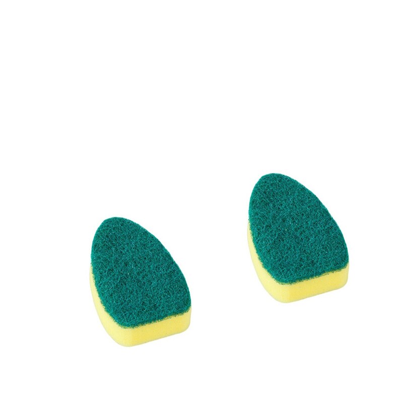 Herramienta de lavado de platos, cepillo de limpieza de jabón con mango recargable, esponja de limpieza de cocina, accesorios de herramientas de limpieza de ventanas: 2Pcs Brush head
