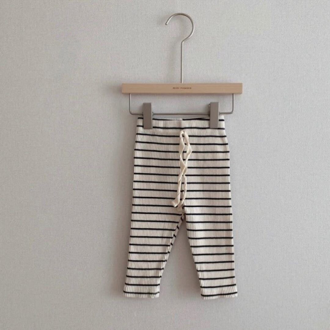 Forår efterår babystrikkede ribstrikkede leggings piger bomuld haremsbukser drenge nyfødte fritidsbukser spædbørn elastiske bukser: Hvid / 24m