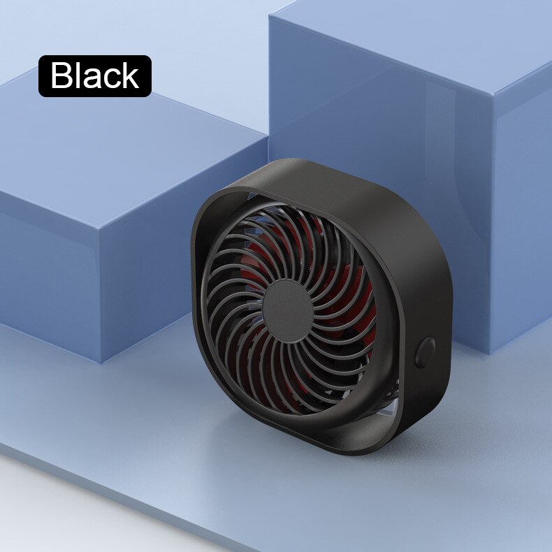 USB Aufladbare 3 Geschwindigkeit Mini USB Schreibtisch Fan Persönliche Kühlung Fans 360 Drehung Einstellbar Winkel für Sekretariat Heimat Reisen Auto: Schwarz