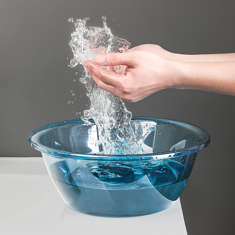 Transparent Wash Basin Home Bathroom Toilet Wash Basin PET Material Thicken Plastic Basin Wash Clothes Pots Cleaning Supplies