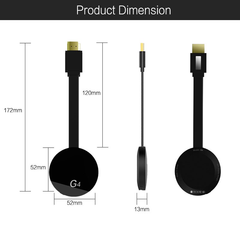 Adaptador de pantalla inalámbrica WiFi, Dongle inalámbrico HDMI, Compatible con iOS, Android, Windows, TV Monitor, proyector