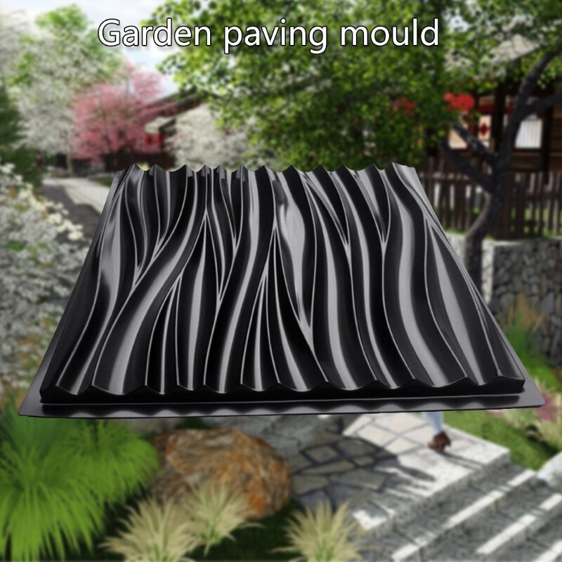 Molde de yeso y cemento para pared, pavimento con patrón de ondas, de plástico, ladrillo, piedra, azulejos, camino de jardín