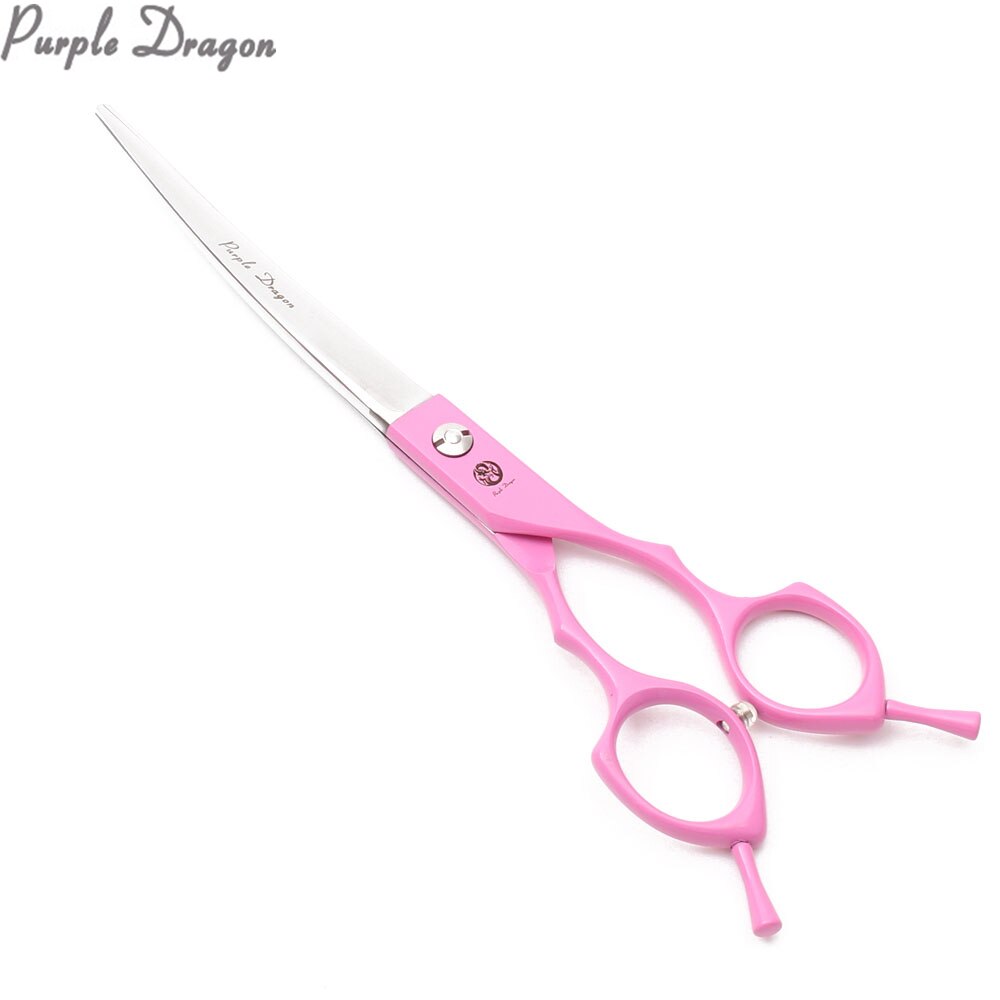 7" Purple Dragon Japanese 440C Up Curved Scissors Grooming Scissors Pet Scissors Bend Up Shears Animal Shears Z4009
