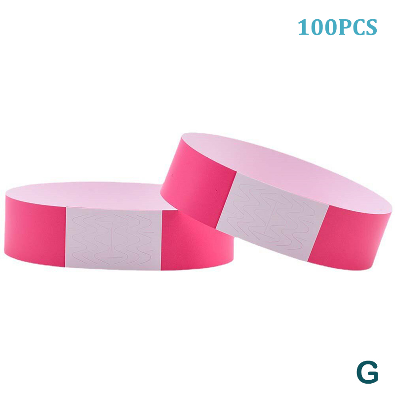 100pcs Party Paper Bracelet Synthetic Paper Wristbands Sticky Wristband Painting Pattern Logo Paper Party Wristbands