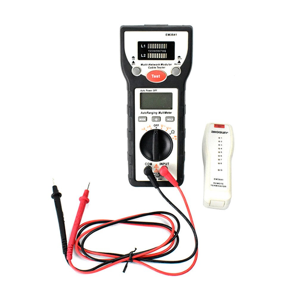 2 in 1 LAN Tester & Multimeter Für DC/AC Messung Terminator Einheit Fernbedienung Kabel Prüfung Mit LED-anzeige widerstand Prüfung