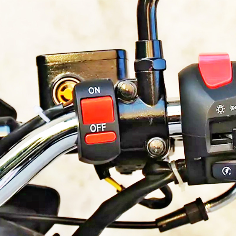 Interruptor de encendido y apagado Universal para manillar de motocicleta, botón de encendido y apagado para Moto, ATV, DC12V/10A, color negro