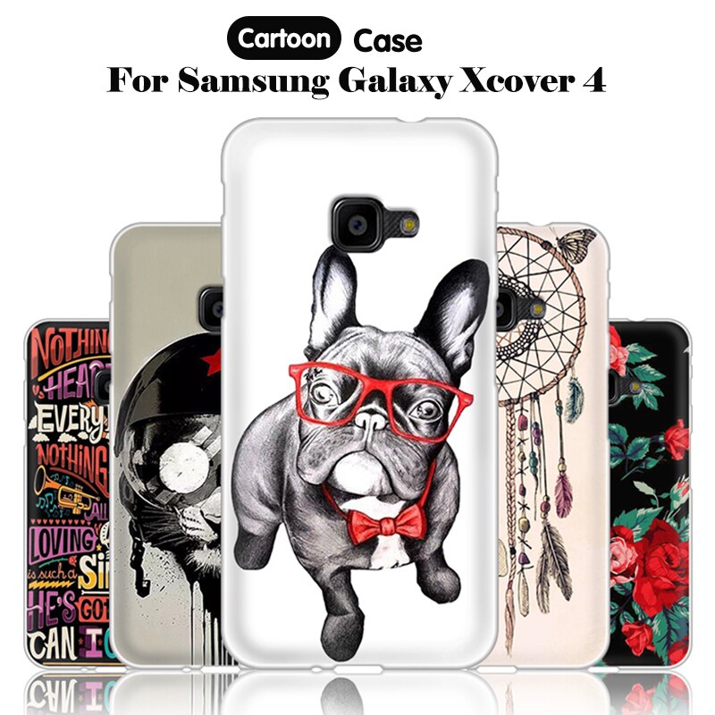 JURCHEN pokrowiec do Samsung Galaxy XCover 4 pokrowiec silikonowy G390F Cartoon śliczny 3D TPU miękki do Samsung Galaxy X pokrowiec 4 pokrowiec Xcover4