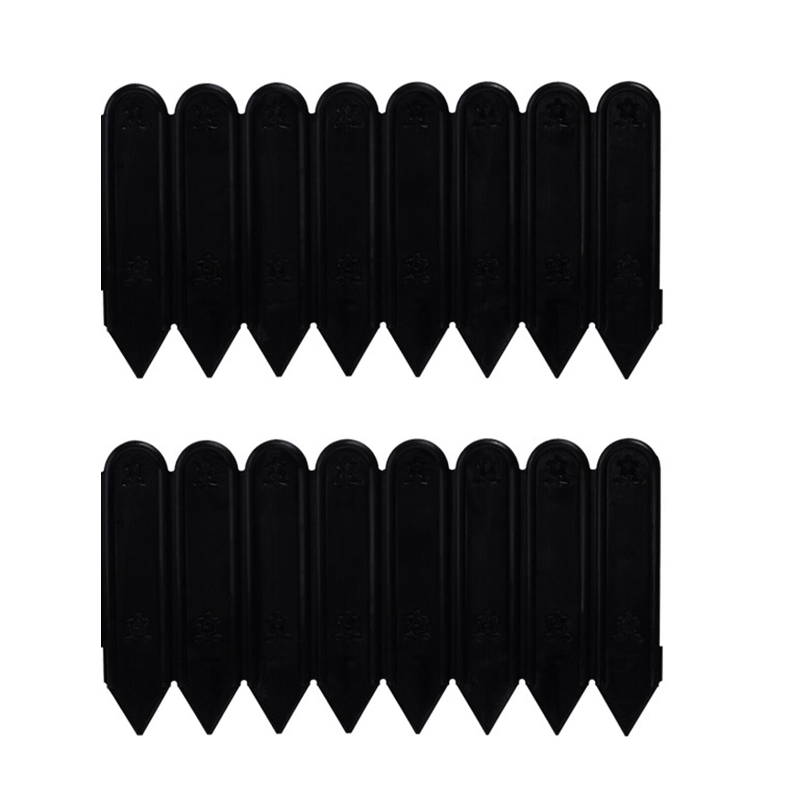 2pcs Plastic Fence Picket Fence Miniature Home Garden Barrier Gate Mini Border Grass Lawn Edge Fence Ornaments: black
