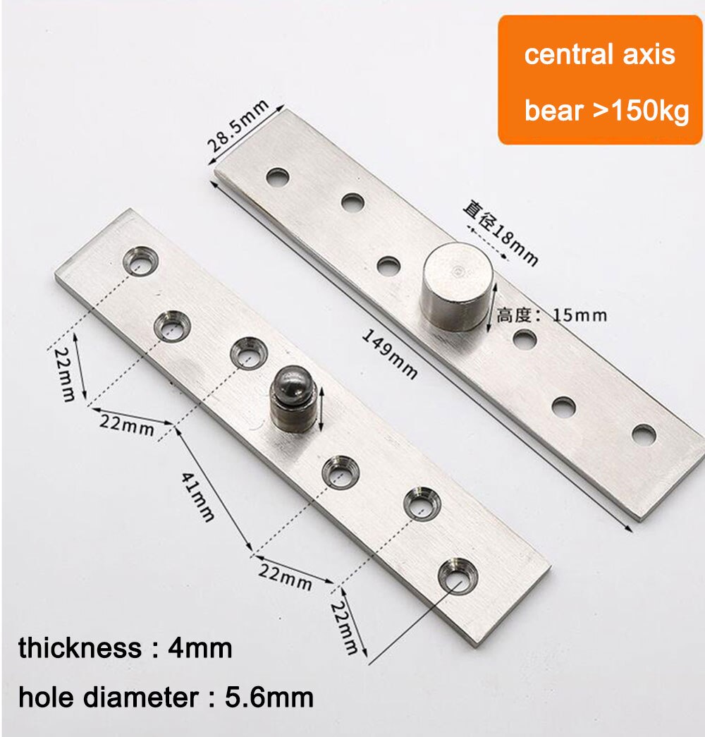 YUMORE 360 Degrees Rotating Door Pivot Rotary Stainless Steel Doors Hinges Central Axis Location Shaft Furniture Hidden Hinge
