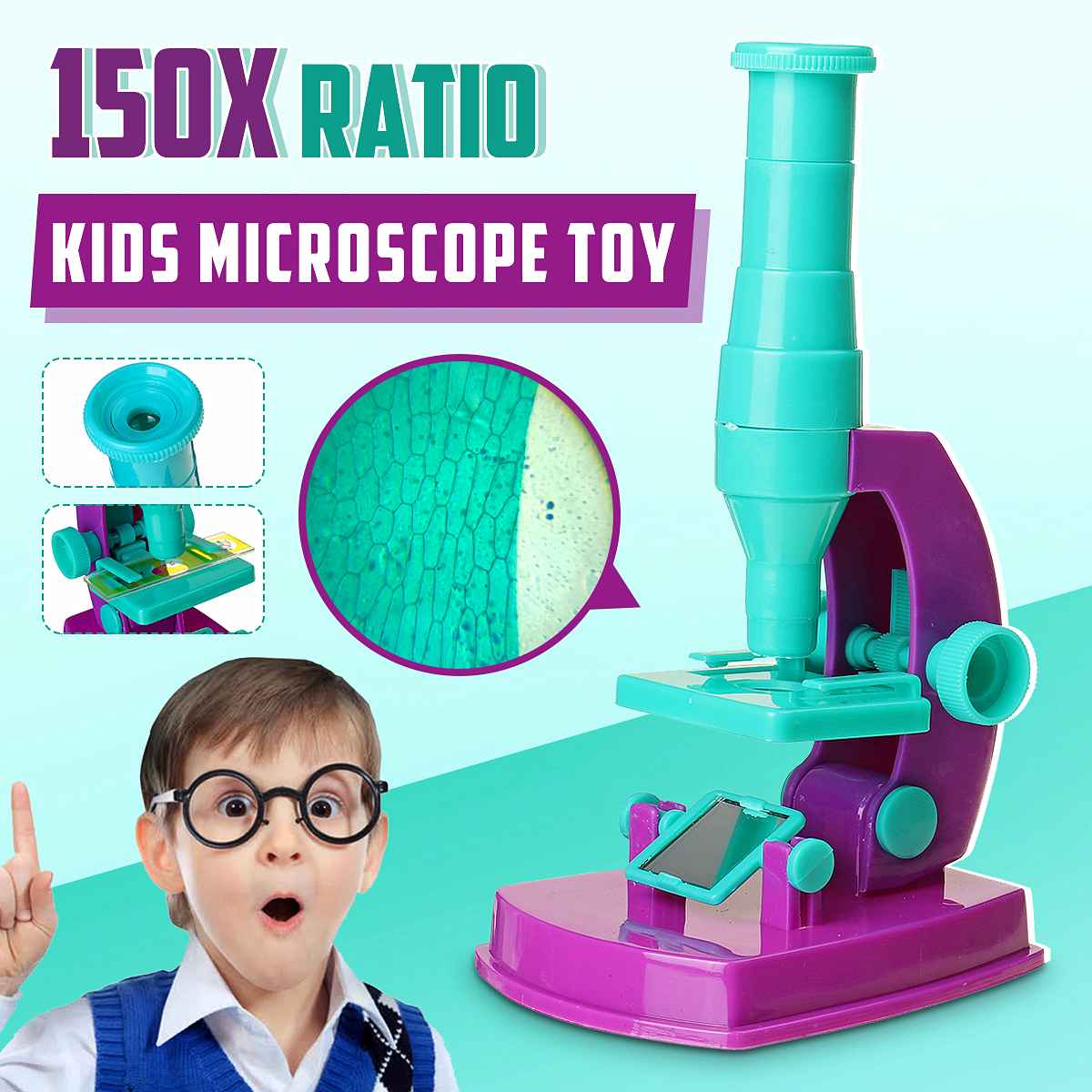 mini Microscopio per Bambini Microscopio Portatile Scientifica FAI DA TE Educativi Giocattoli Insetti Osservazione di Apprendimento Giocattoli Regalo per I Bambini