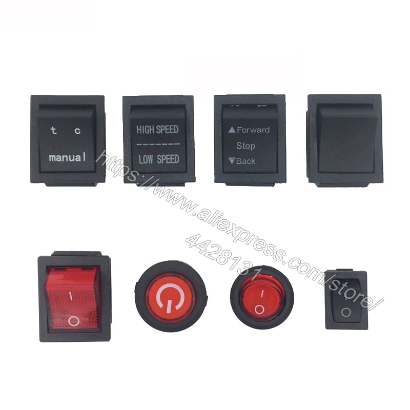 Interruptor de botón de coche eléctrico para niños, interruptor de encendido, alta velocidad/baja velocidad, manual/rc y interruptor de autoreinicio para coche de bebé