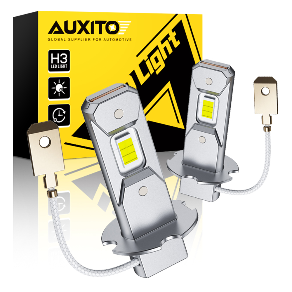 2 stuks AUXITO H3 LED-lamp Mistlampen Geen ventilator Mini Auto Lamp DRL Dagrijverlichting 1:1 Maat 6500K Wit 3000K Geel 12V Canbus