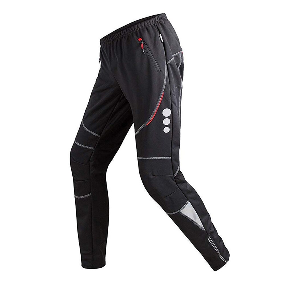 Mænds cykelbukser atletiske bukser vindtæt termisk fleece vintercykelbukser åndbar cykelridning sportsbuksebukser