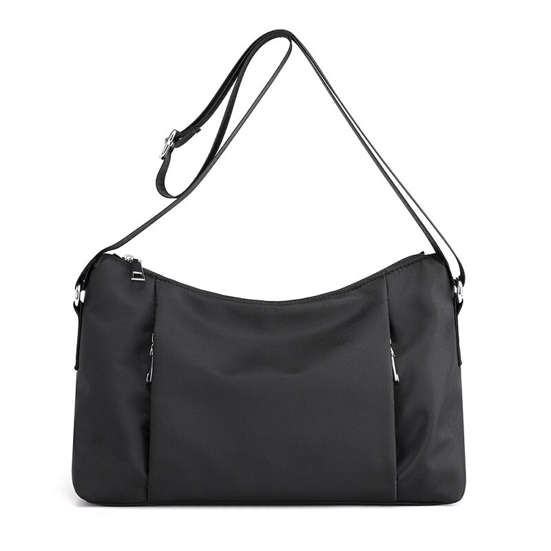 Casual Vrouwen Schoudertassen Vrouwelijke Nylon Effen Kleur Handtas Voor Lady Meisjes Crossbody Draagtas Zachte Sac Een belangrijkste: Black