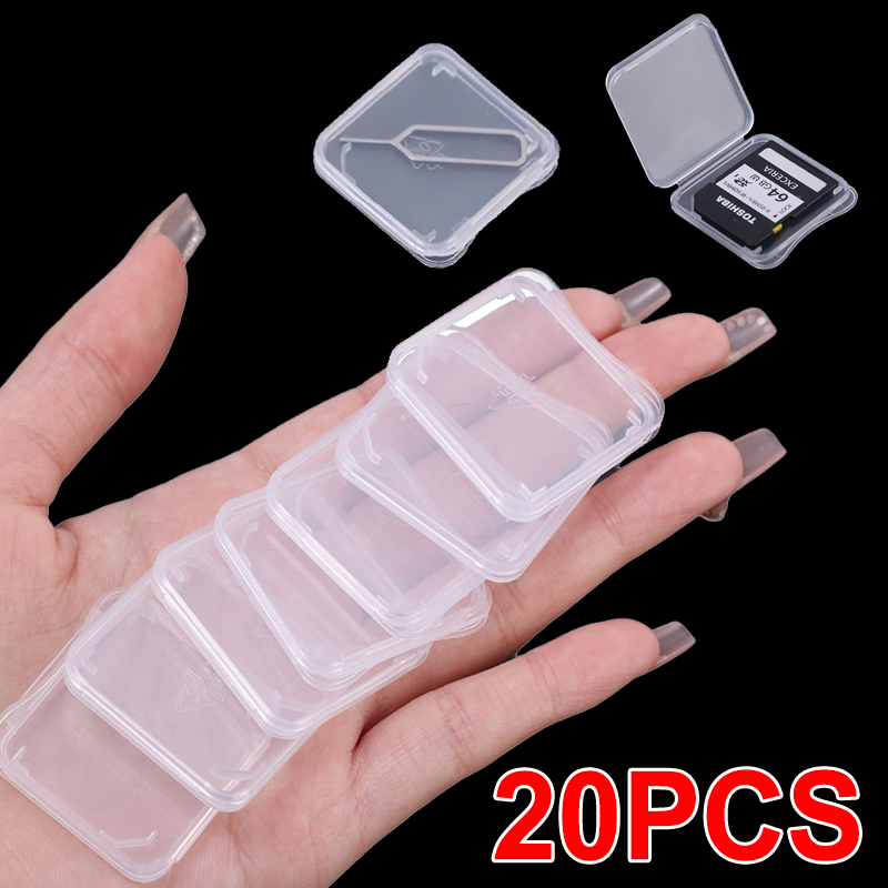 20/10/5/1 pièces Transparent TF/SD cartes mémoire étui de protection support boîtes de rangement Portable Mini clair carte SIM boîte anti-poussière