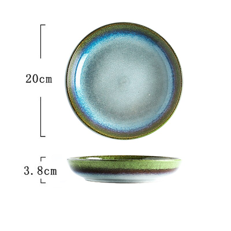 CHANSHOVA – four chinois traditionnel, grandes assiettes à salade en céramique, vaisselle ronde en porcelaine, plateau à Dessert H230: 4