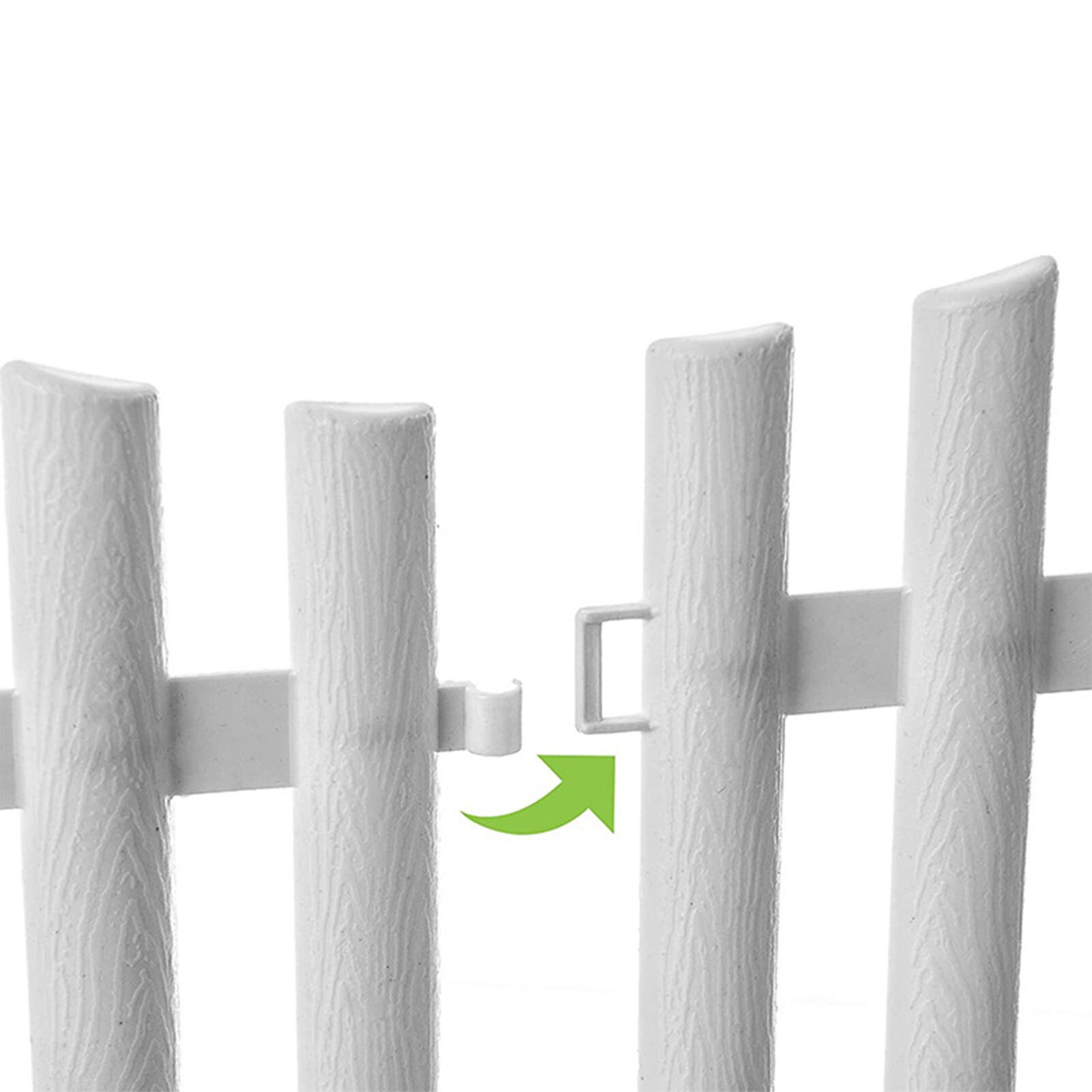 4PCS White Plastic Picket Fence Garden Border Edging Can Be Spliced And Disassembled Guardrail Wedding Decor Fence Outdoor Fence