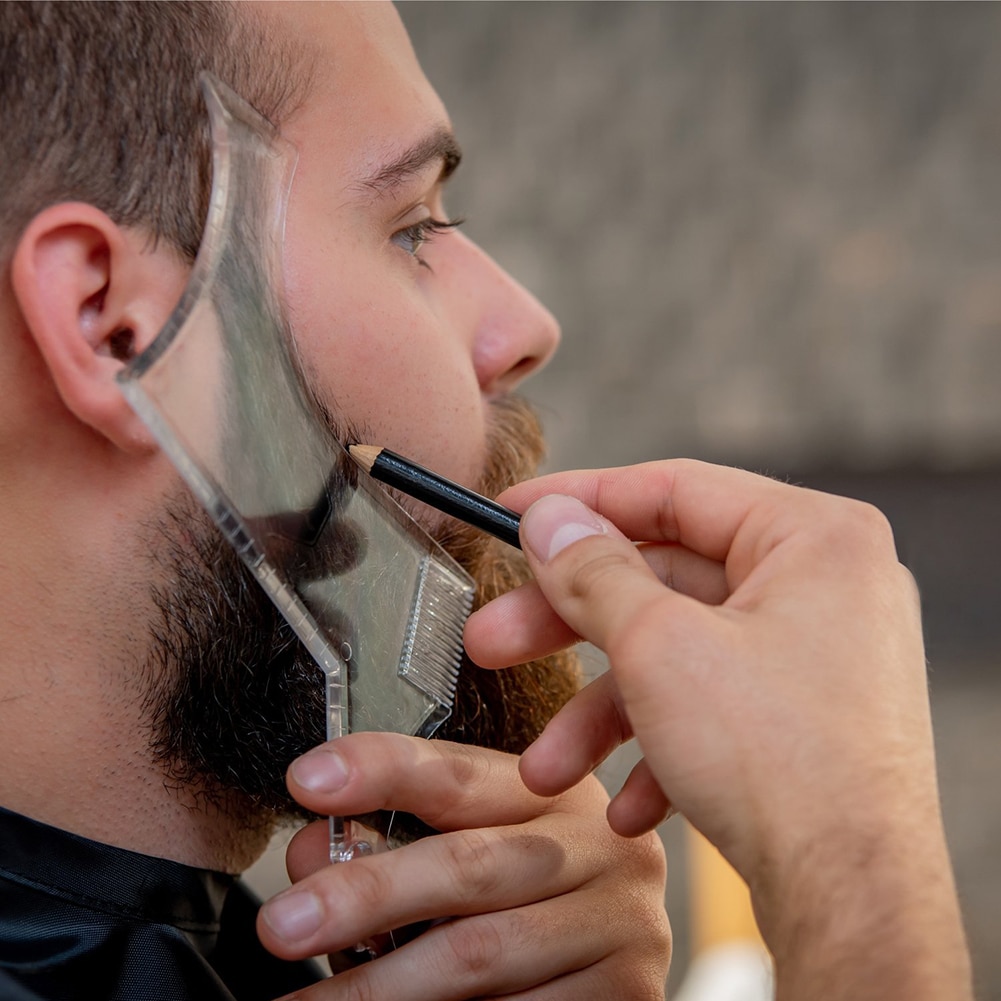 Men Beard Styling Template Comb Men's Beards Combs Transparent Trim Templates Beauty Tool Styling Accessories