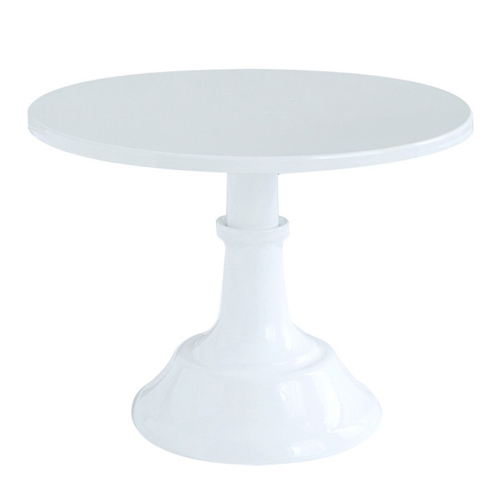 Rund bakke bryllup indretning bageri jubilæum bærbar serverings kage stand eftermiddagste til eksamen jern dessert display holder: Hvid / L