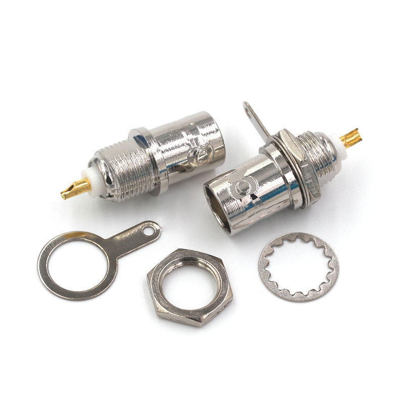 Conector de soldadura hembra BNC, Cable Coaxial de montaje en Panel de chasis para piezas de máquina de soldadura, 2 uds.: Verde militar / 10-19 Unids
