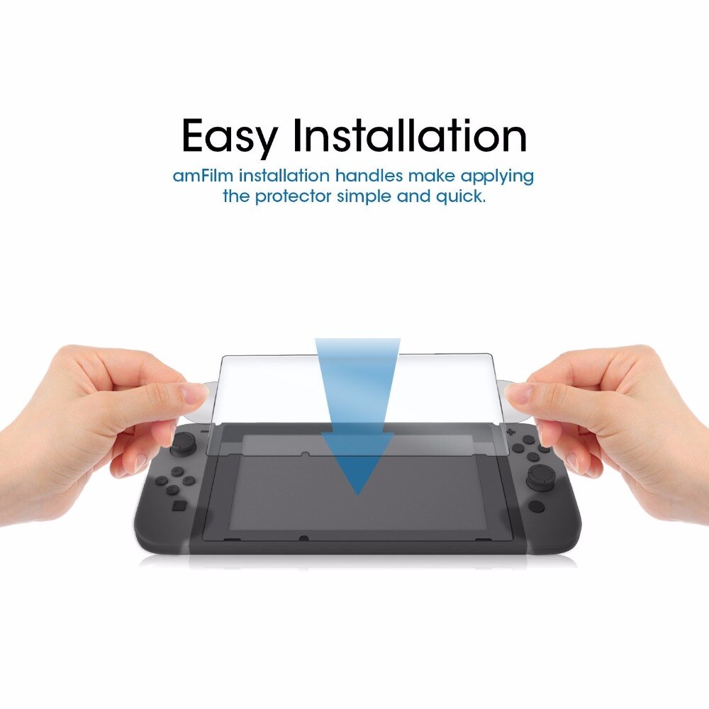2 pces para o protetor de vidro moderado premium da tela do interruptor de nintend para a proteção 9h do filme do ns do interruptor de nintendo com tampões dos apertos do polegar