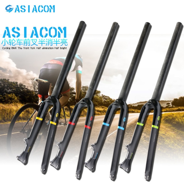 Asiacom fuld kulfiber foldecykel bmx gaffel 20 tommer cykel cykel gafler c-bremse + skivebremse bmx gaffel