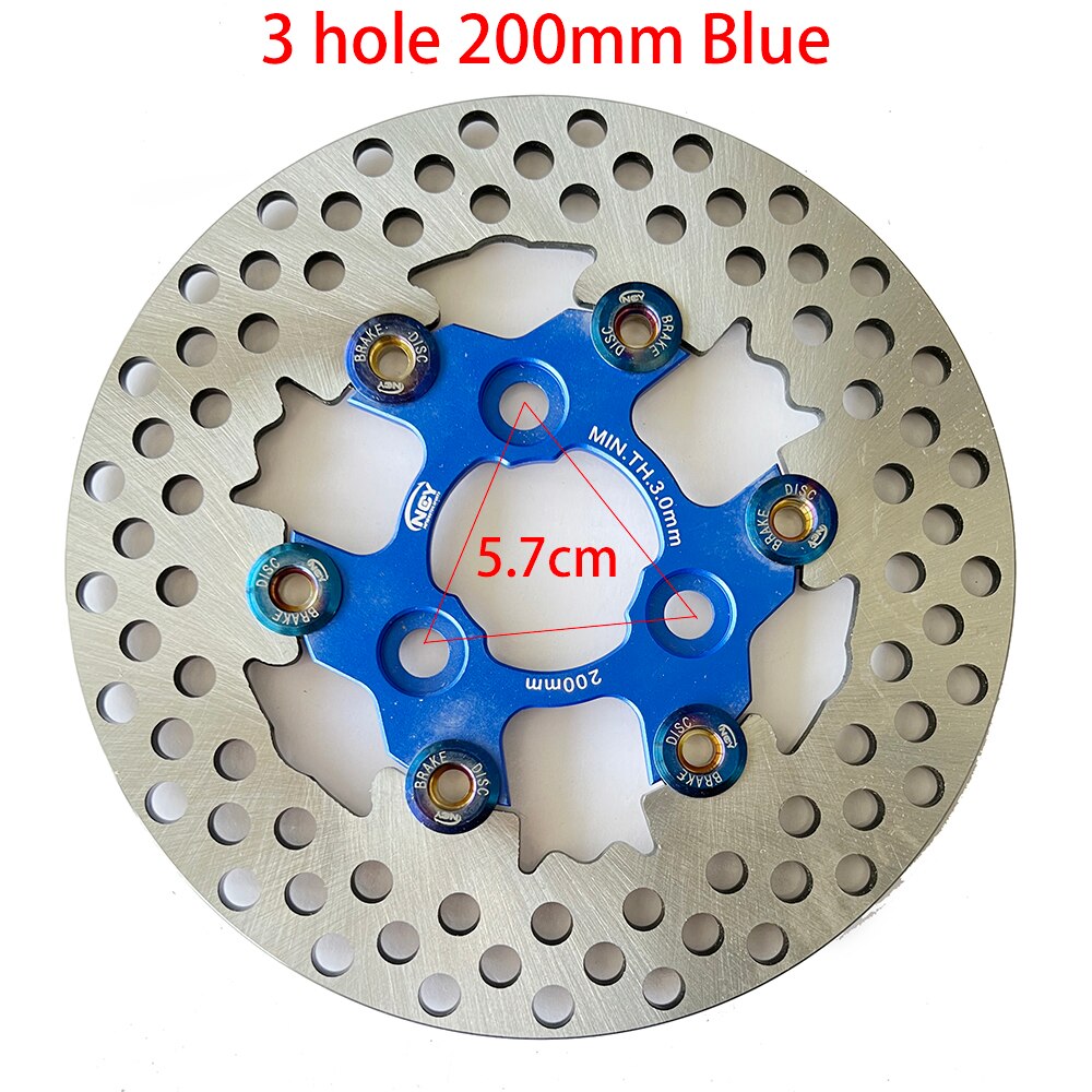 Universal Aluminum alloy Floating discs motorcycle brake disc Outside diameter 200mm/220mm/245mm/260mm Rapid cooling brake pads: 5.7cm Blue 200mm