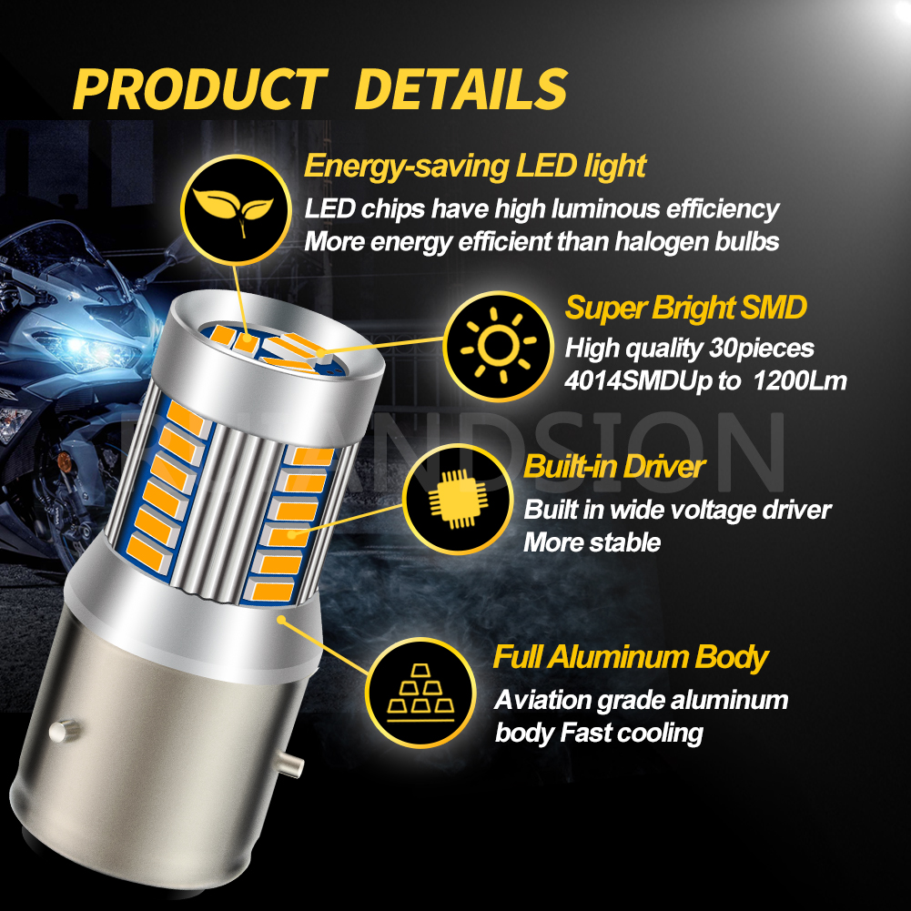 Faro LED para motocicleta BA21D BA20D P15D H6M BAX15D, bombillas blancas de haz alto y bajo, luz antiniebla de 12V y 24V para Moto, Scooter y triciclo