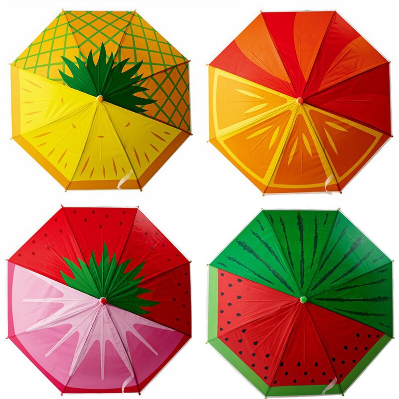 Novo estilo de frutas crianças guarda-chuva dos desenhos animados náilon capitão ensolarado e chuvoso guarda-chuva crianças estudantes carregam suprimentos