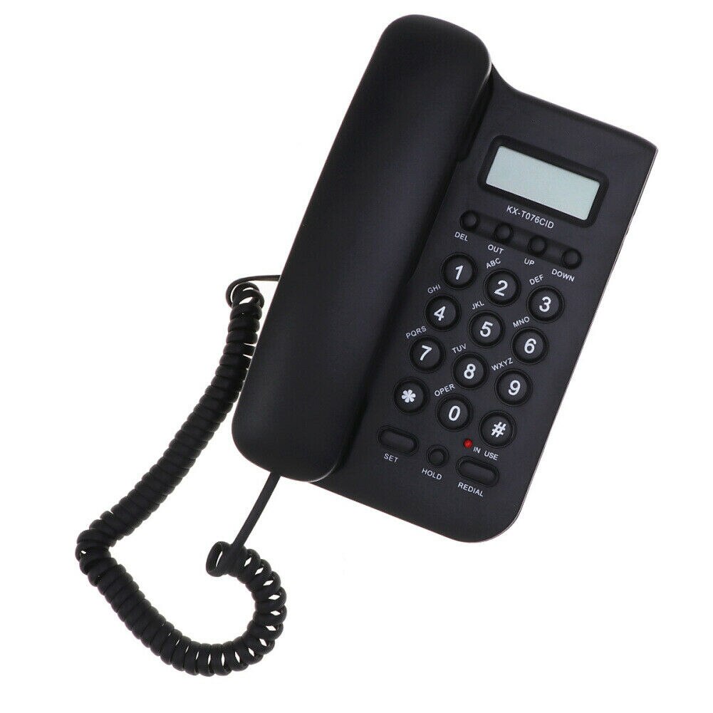 Home Office Business Cordless For Elderly Wireless Call English ID Display Intercom Landline Telephone Wall Mount Desktop Hotel: Black