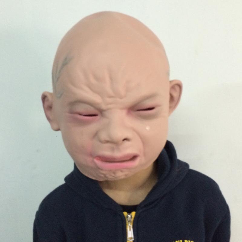 Hotsale halloween jul på gatorna baby gråtmask arga glada babymasker