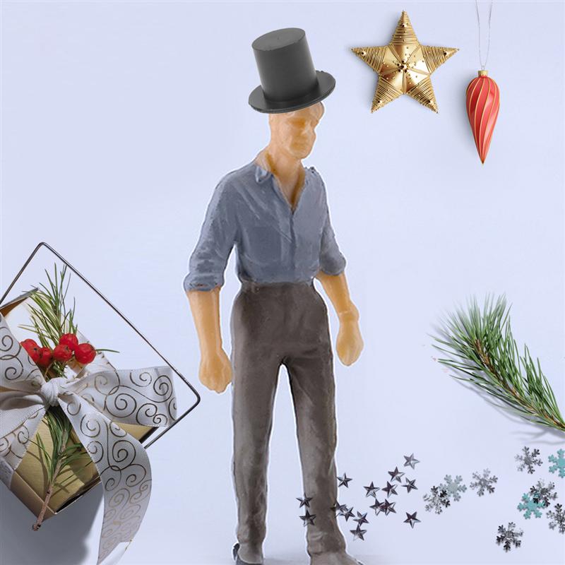 100 pièces Artisanat Mini Chapeau de Clown Décoration De Noël Mignon Bouchon Décoratif En Plastique Chapeau Haut-de-Forme Bricolage MATÉRIEL Taille S (noir)