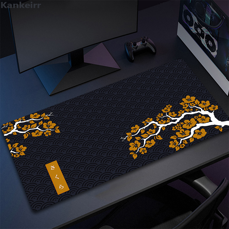 Lila sakura musmatta stora musmattor pc gamer musmatta kontorsmusmattor kawaii skrivbordsmatta gummimattor för tangentbord 900 x 400