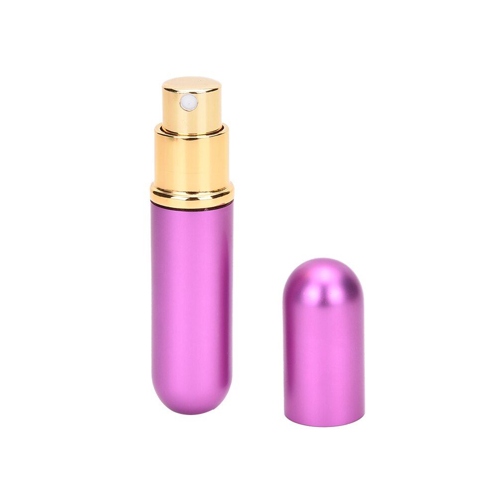 Atomizador de aluminio recargable portátil para viajero, en espray, perfume, botella de vacío, botella de perfume Mini,: Purple