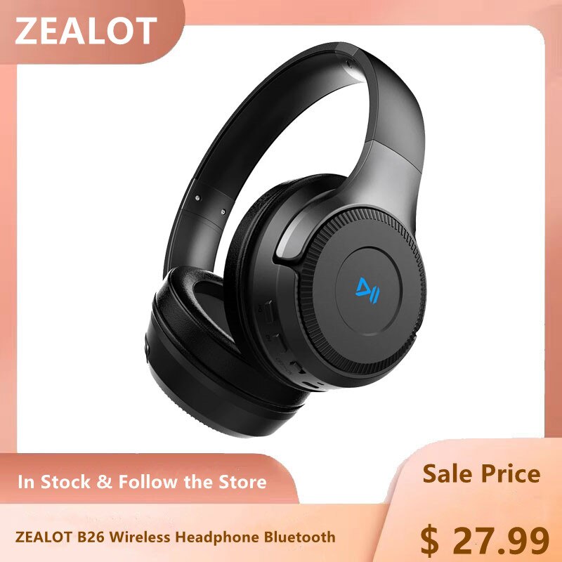 ZEALOT B26 Wireless Headphone Bluetooth Headset Over Ear AUX TF Card Play Volume Touch Control