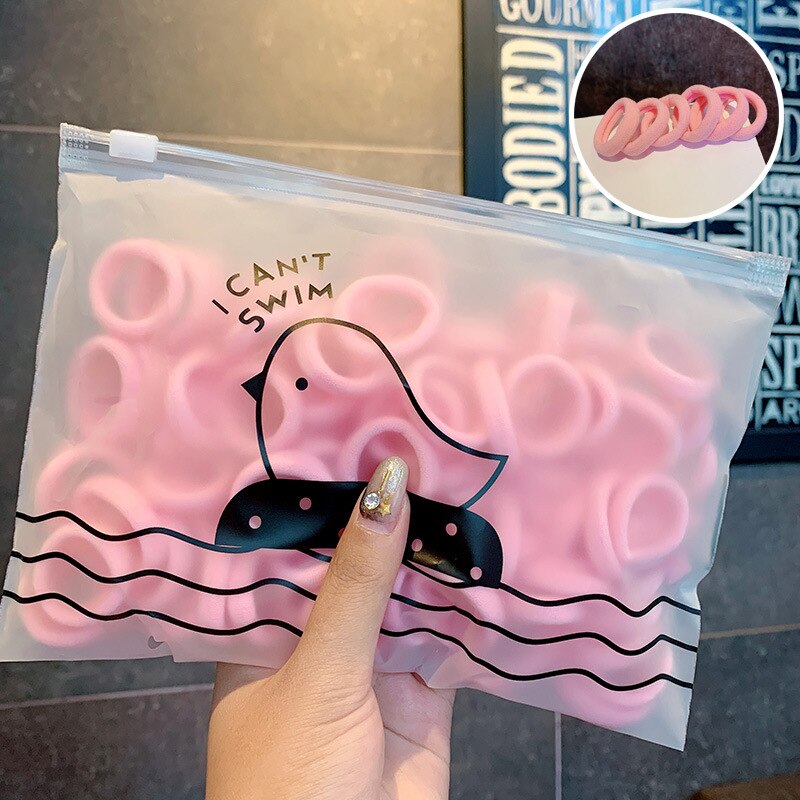 50/Set Meisjes Kleurrijke Nylon Kleine Elastische Haarbanden Kinderen Paardenstaart Houder Chouchou Hoofdband Kinderen Haaraccessoires: 2