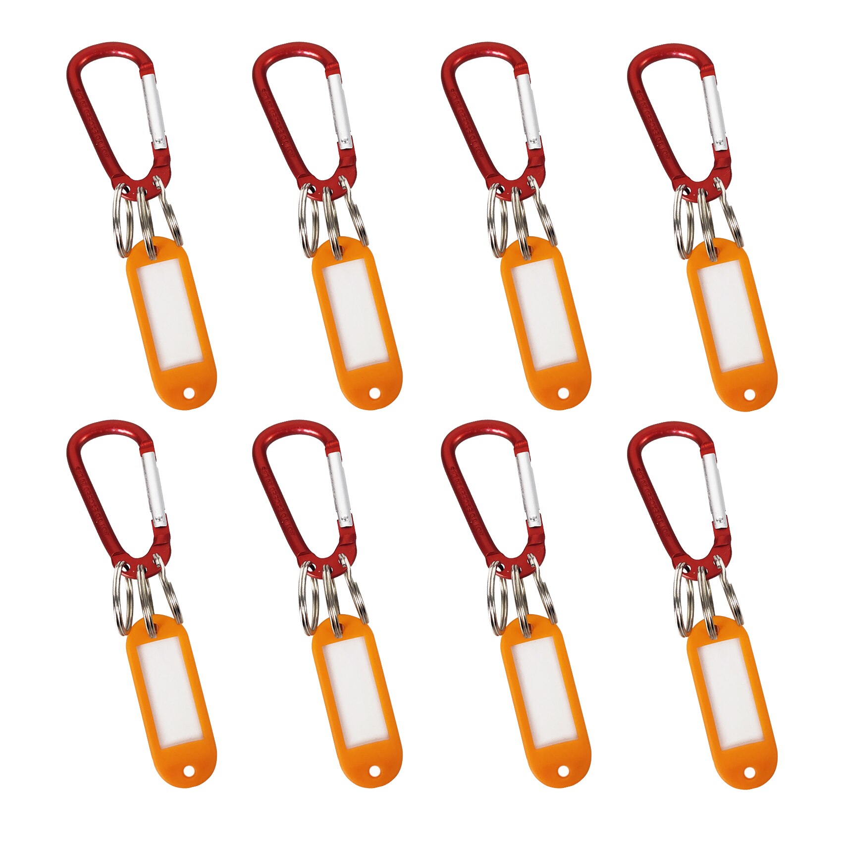 F Aventik 6 couleurs en aluminium d-forme mousqueton pince boucle 6cm avec 3 porte-clés 1 étiquette nominative Multi usage pour randonnée porte-clés: red of 8pcs