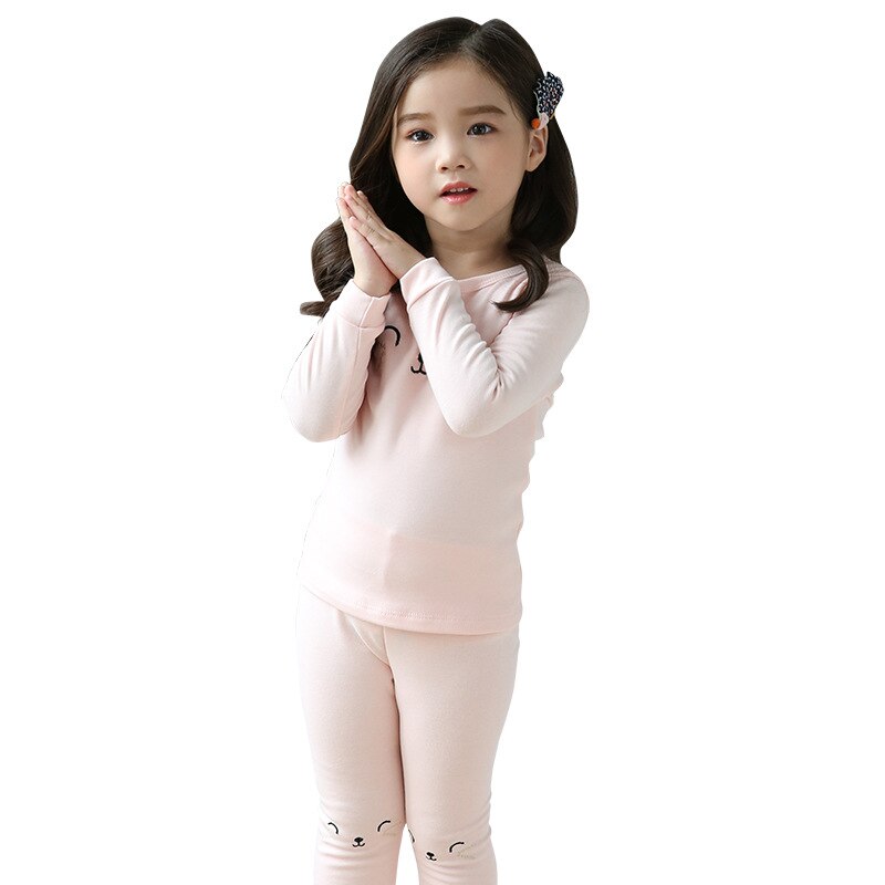 Børns piger børns søde søde tegneserier, der udskriver pyjamas med lange ærmer, sæt nattøjstøj til nattøj: 2-3y