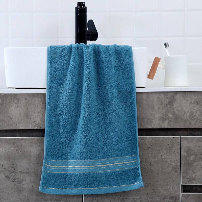 100% Katoen Bad Gezicht Handdoek Set Solid Soft Cotton Unisex Wateropname Handdoek Volwassen Kid 1 Bad 2 Gezicht Bathroomtravel sport Tow: Blue 34x74cm