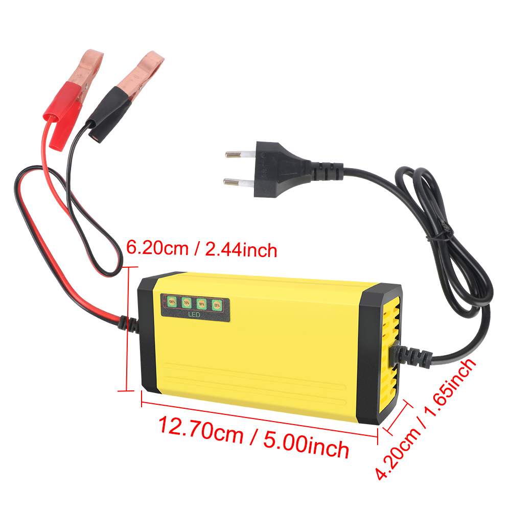 12V 2A Moto Lkw Batterie Ladegerät 220V Power Puls Reparatur Ladegerät Led-anzeige Nass Trocken Blei Säure batterie Auto Batterie Ladegerät