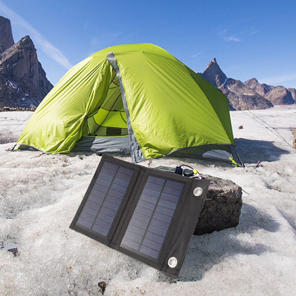 Waterproof Folding 6W Power Bank Charger Solar Cells Battery Pack 5V USB Portable Solar Panels for Mobile Phone with Carabiner