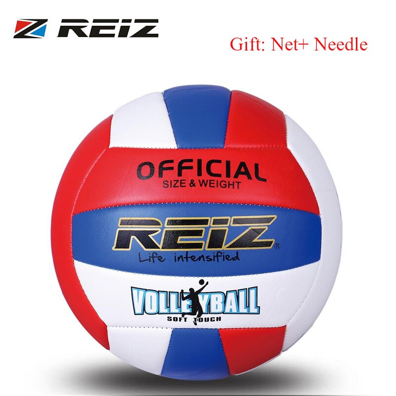 REIZ Soft PU Volleyball Ball Competition Training Ball Men Women Official Size Weight Soft Touch Volleyball Ball